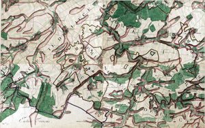 Mapa de Walcourt, Bélgica de Joseph de Ferraris